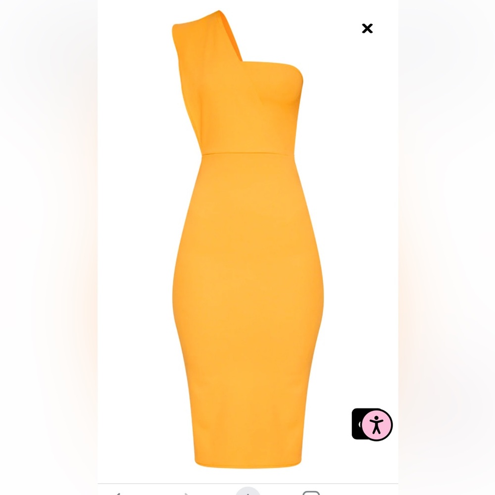 PLT yellow one shoulder dress